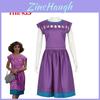 Fantasia Cosplay de Nancy Wheeler para Fãs de Stranger Things 3 Vestido Roxo Roupa para Halloween