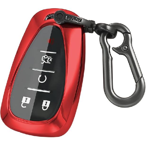 For Chevrolet Key Fob Cover,Case With Keychain,Soft TPU 360 Protection Key Case Compatible With Chevy Malibu Camaro Trax Blazer Traverse Sonic Cruze