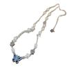 Women's Butterfly Pendant Beaded Necklace Flower Pearl Chain Necklace Y2K Clavicle Chain Choker Necklace Jewelry Gift