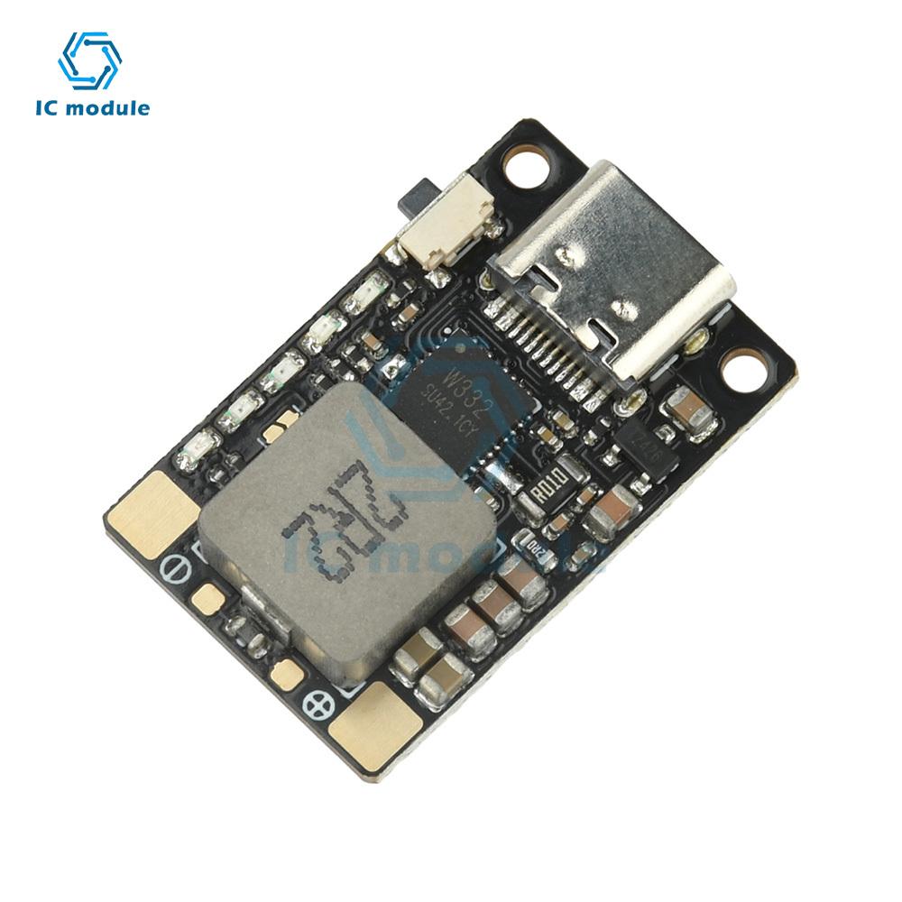 18W 3.7V Lithium Battery Fast Charging Module Boost-Type Balanced Charge/Discharge with Type-C Interface for Power Banks/Drones