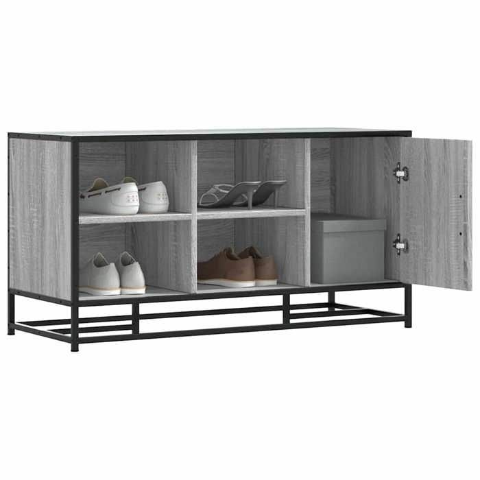 VidaXL Banc à chaussures sonoma gris bois d'ingénierie et métal, banc, banquette de couloir, siège de couloir, banc de 849217