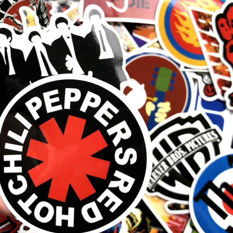 52 Stück Rock Band Doodle Persönlichkeit Aufkleber Koffer Laptop Kühlschrank Aufkleber Paster