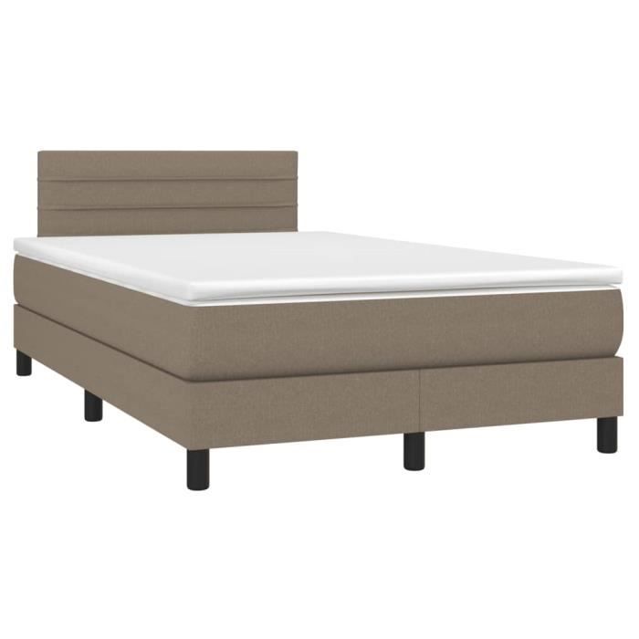3140125 vidaXL Divan Bed with Mattress Taupe 120x200 Cm Fabric