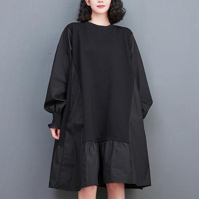 Long Sleeve Plus Size  Vintage New In Dresses for Women Casual Loose Midi Spring Autumn Dress