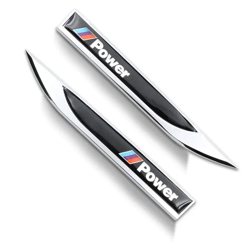 Pour BMW M 2pcs Mode Style de Voiture Acier Inoxydable Lame de Voiture Autocollant Imperméable pour Carrosserie de Voiture Pour Bmw x1 x3 x5 x6 f10 f20 f30 e36 e39
