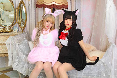 Clearstone Fluffy Animal Cosplay Halloween Strawberry Rabbit Costume for Women, Pink