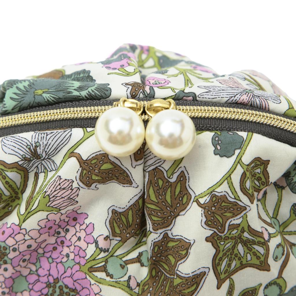 Intermode Made with Liberty Fabric Pouch, Liberty Print, Soft Gathered Pouch, 18703036, Women's, Edna, 18703036C, Olive [C], Approx. 17.5cm W x 13cm