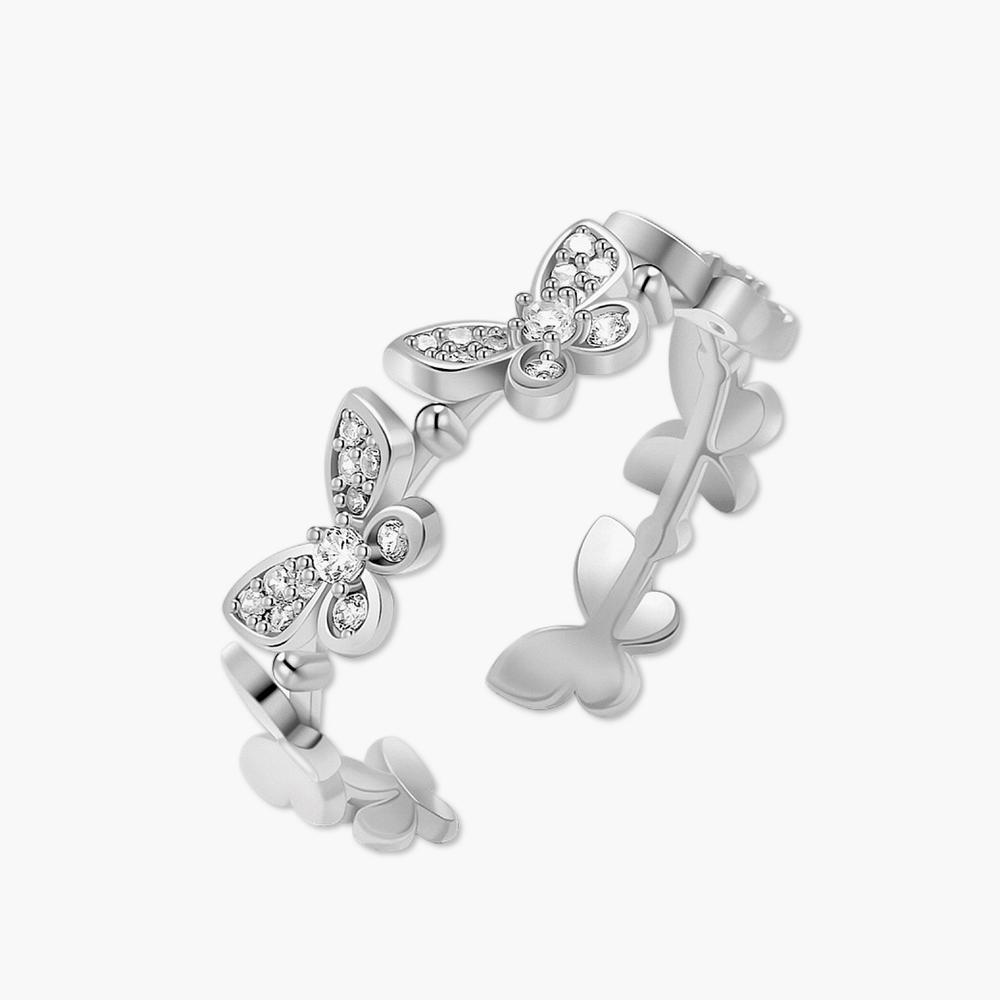 Monograph Butterfly Open Ring Mger0349 14K Gold Plated (White Gold)