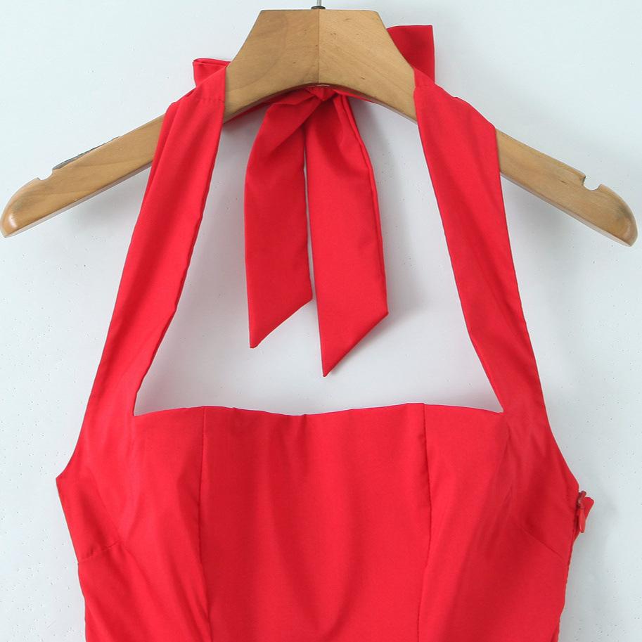 European and American style, new women's clothing, foreign style, classic, versatile neck hard net dress