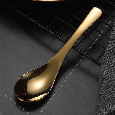 Gold 304 Stainless Steel Palace Soup Spoons, Set of 5
