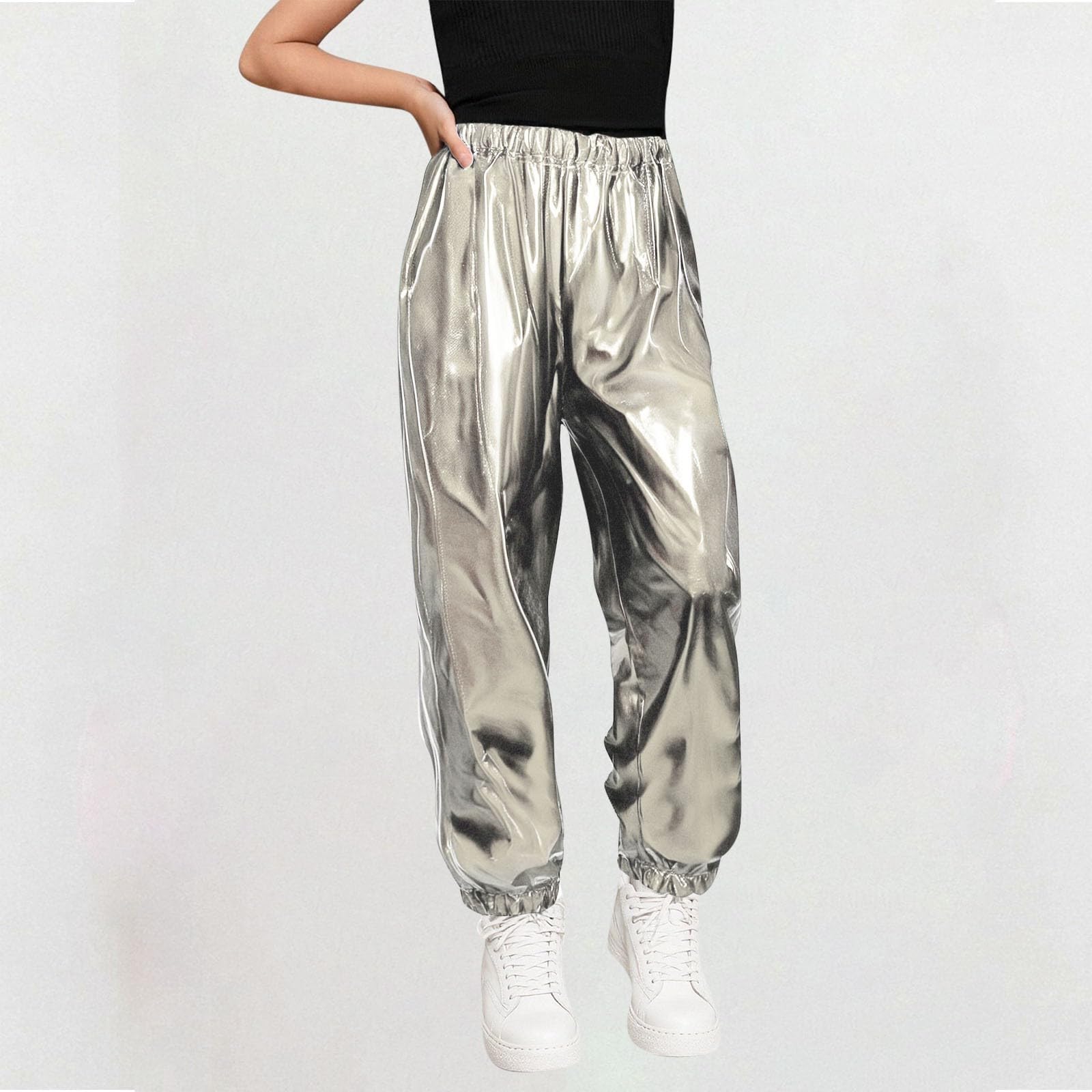 

Дівчата Хлопці Повсякденна Мода Джаз Хіп-Хоп Танцювальні Виступи Вбрання Вечірка Діти Штани 170 срібний