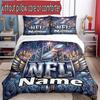 3-teiliges Bettbezug-Set (1 * Bettbezug + 2 * Kissenbezug, ohne Kern), Benutzerdefiniertes Namens-NFL-Muster Bettwäsche-Set, Schlafzimmer-Dekoration Geschenk für Zuhause