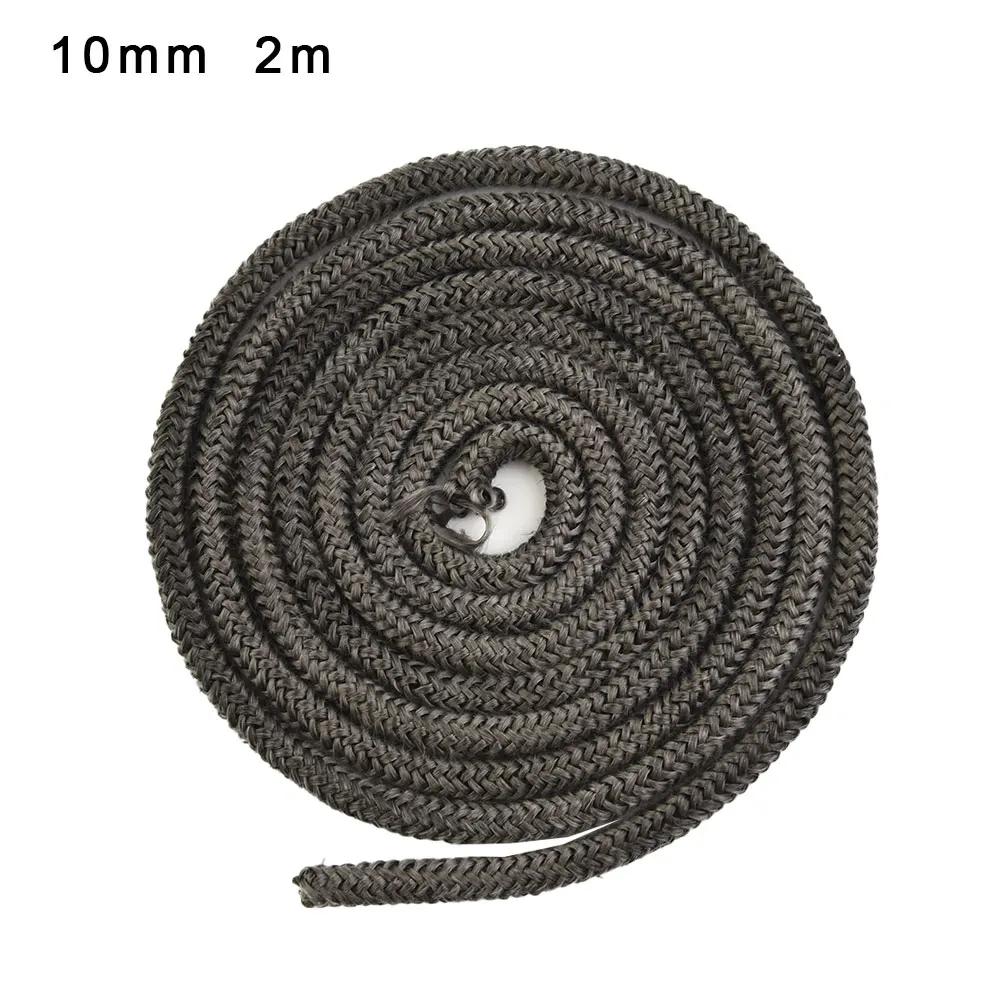

~10/12mm Fiberglass Rope S1eal Black Stove/Fire Rope 2m Length Wood Bu1rning Stove Log Burner Door S1eal For Fireplaces Boiler