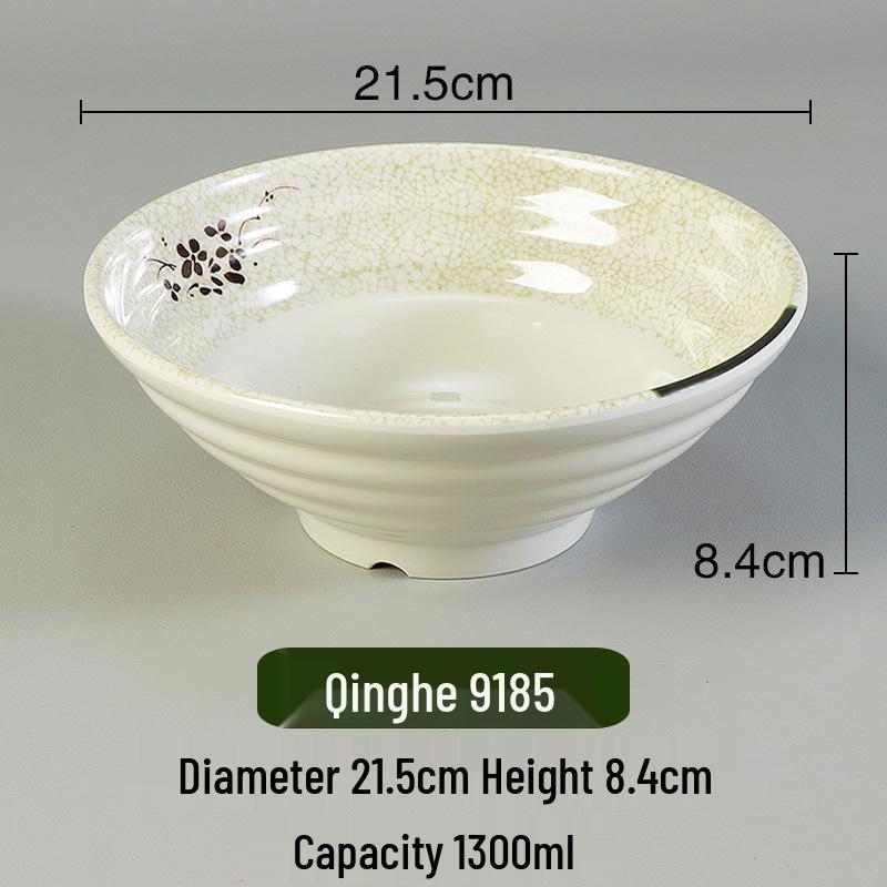 Melamine Ramen Bowl: Porcelain-Like, Large Mala Tang Soup & Noodles Bowl for Wontons & Luosifen