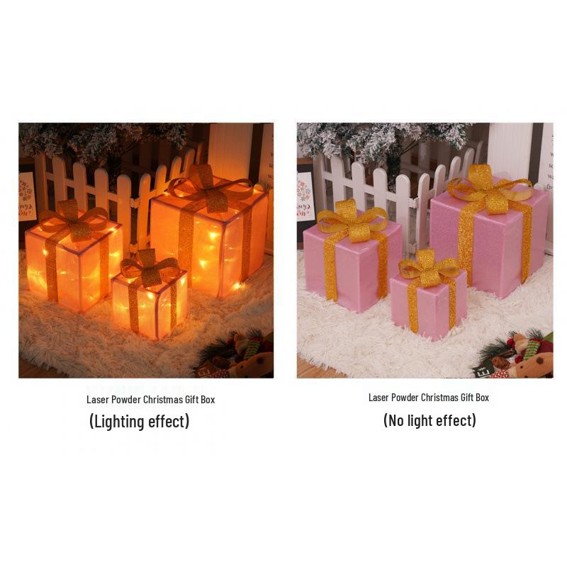 Cross-Border Christmas Luminous Gift Box Set: Outdoor Decorative Lights for Courtyard & Mall Display