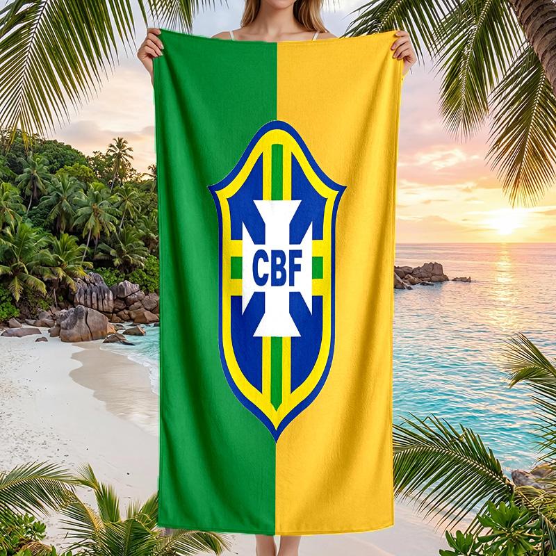 Brasilien Nationalmannschaft Strandtuch Weiches Mikrofaser Sommerhandtuch Schnelltrocknend Saugfähiges Handtuch für Strand Schwimmbad Reisen