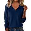 Women's Fashionable Casual Long-sleeved Knitted V-neck Sweater Top