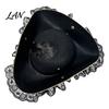 Sombrero de Disfraz Accesorio Halloween Sombrero de Pirata, Accesorio de Capitán, con Encaje Burdeos Accesorio Cómodo Y Decoración Plumada, Ligero Vintage