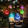 Waterproof Outdoor Hanging Cracked Glass Solar LED Decorative Ball White Light Yard Tree Solar Powered Globe Light Lantern Light