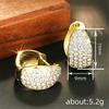 Cute Female White Zircon Stone Hoop Earrings Vintage Fashion Gold Color Wedding  For Women