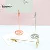 Office Desk Accessories Metal Place Card Holder with Spiral Base, Table Numbers Display Gold Holders Rack, Desktop Memo Photo Clip Stand for Weddings