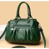 Large Capacity Tote Bag for women/Leather Womens/Ladies Ruched Leather Handbag