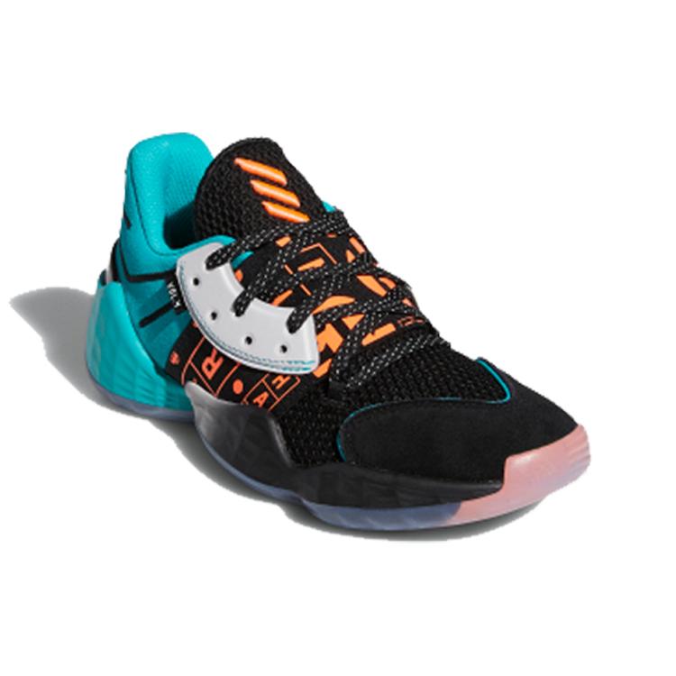 adidas Indurire vol. Scarpe da Basket per Bambini 4 J Geek Up Ammortizzate Mid top Blu Lago Nero Adolescenti FW4340