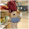 Japanese Ins Cute Puppy Backpack Women's Large-capacity Cartoon Funny Canvas Cross-body Bag Soft Student Schoolbag