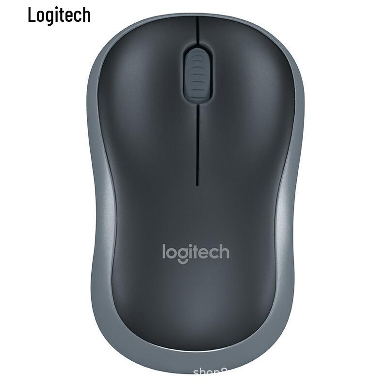 Logitech M185 Wireless Symmetrical Office Mouse - Black/Gray Trim