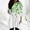 Women's  Casual 3/4 Sleeve Shirts Fashion St Patrick's Print Tunic Tops With Pockets