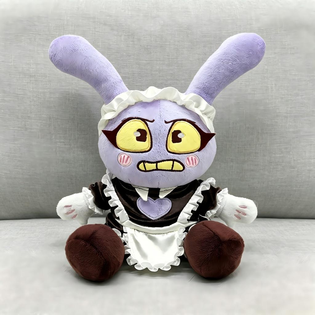 25CM Funny Maid Jax Plush Rabbit Doll Holding Gun Soft Stuffed Animal Amazing Digital Doll Circus Cartoon Toy For Kids Gift
