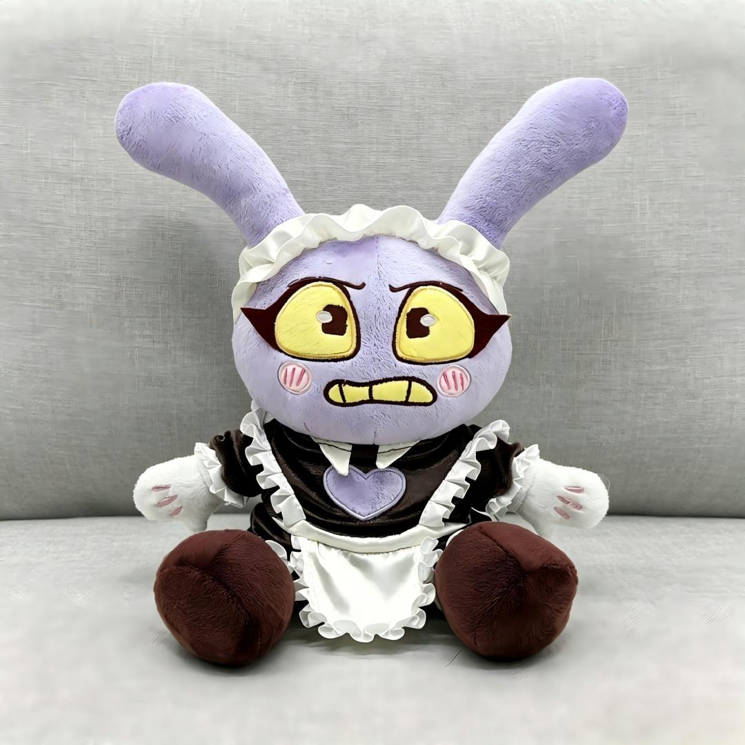 25cm Grappige Dienstmeid Jax Pluche Konijn Pop met Pistool Zacht Knuffeldier Geweldige Digitale Pop Circus Cartoon Speelgoed Voor Kinderen Cadeau
