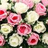 Sella Fiorita Artificiale per Lapide Cimiteriale 34 Fiori Rosa Finti in Seta Realistici Resistenti ai Raggi UV Decorazione Floreale Commemorativa per Lapide Esterna
