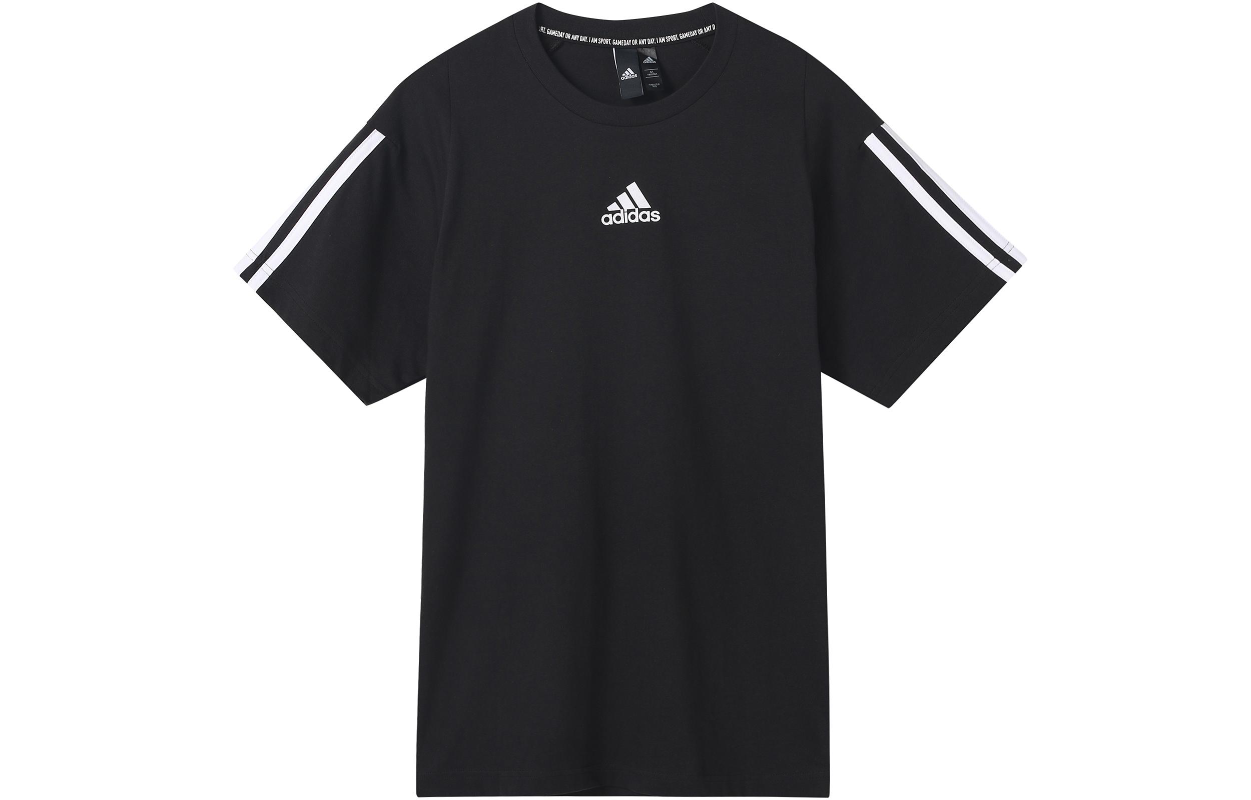 

Adidas T Shirts Men s Black Crew Neck Moderate Straight Fit DT9955 XXL