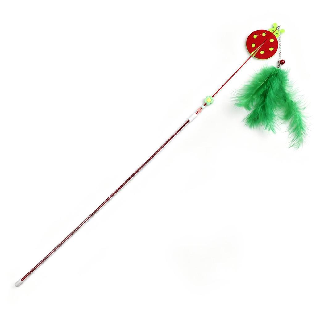 Bite-Resistant Feather Cat Teaser with Bell - Long Handle Toy for Self-Entertainment and Boredom Relief