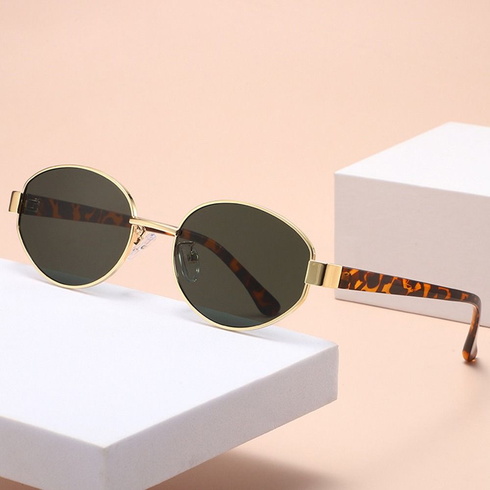 Stylish Outdoor Sports Oval Frame Sunglasses Vintage Unisex Driving Shades Trendy Retro UV400 Sun Glasses for Women & Men