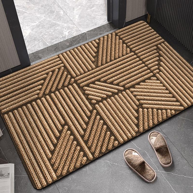 Modern Simple Bathroom Mat Water Absorbent Non-Slip Entrance Carpet Household Striped Living Room Entrance Diatomaceous Earth Durable Foot Mat
