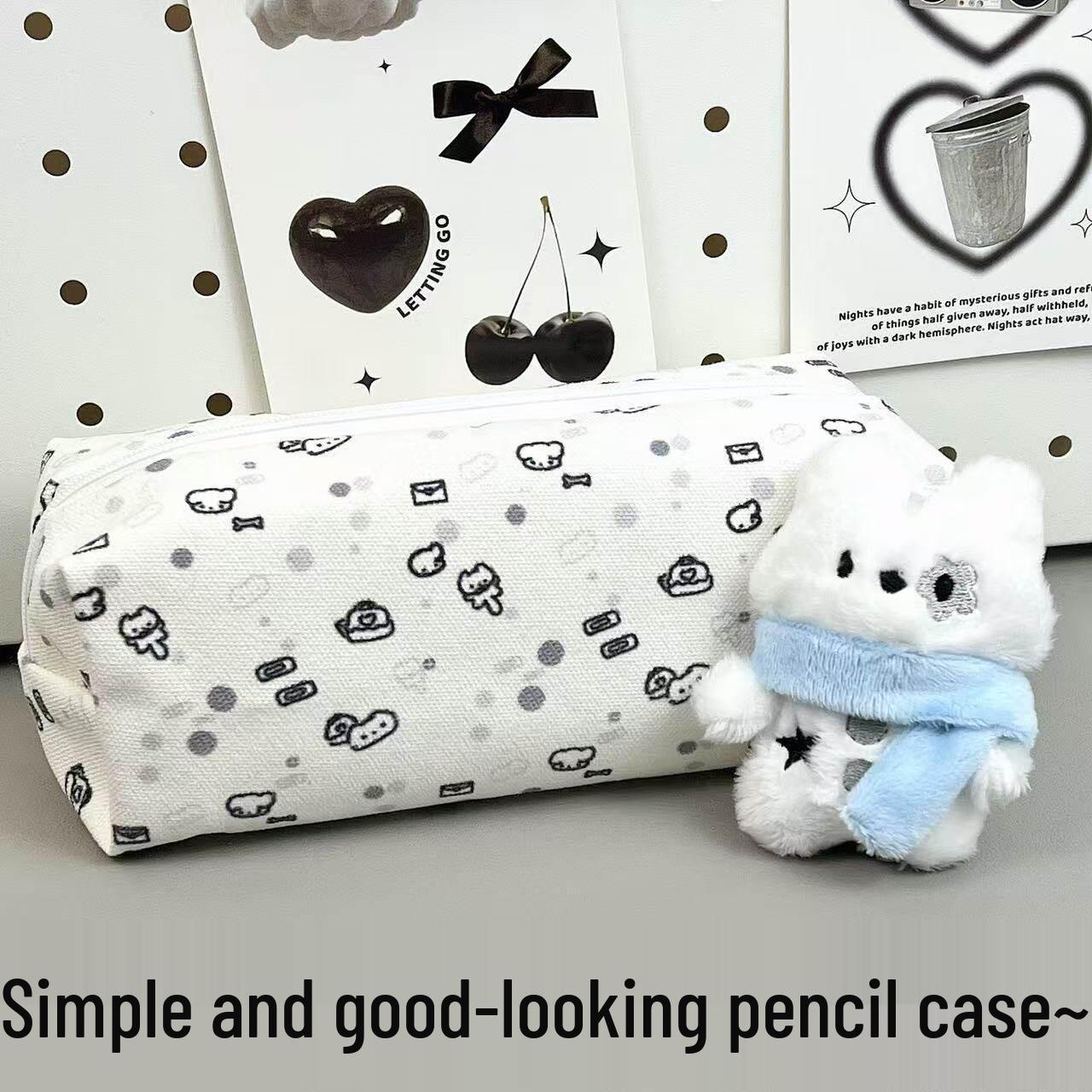 

Large Capacity Cute Cat Pencil Case for Students - Simple & Multifunctional Stationery Bag Line Cat Pencil Case - 1 Piece