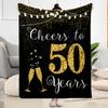 1pc 50th Birthday Celebration Blanket Soft and Warm for Sofa Office Camping Travel Livingroom Great Gift for Friends and Family Comfortable