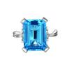 Topaz Sapphire Ring for Women Blue Gemstone Engagement Ring 1 Carat Jewelry