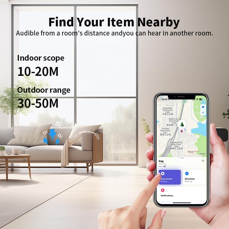 Luggage Tracker Tags Bluetooth Air Tracker for Apple Find My[ iOS ONLY ] Key Finder Locator for Wallet,Keys, Luggag,Backpack,Pets,Car Replaceable