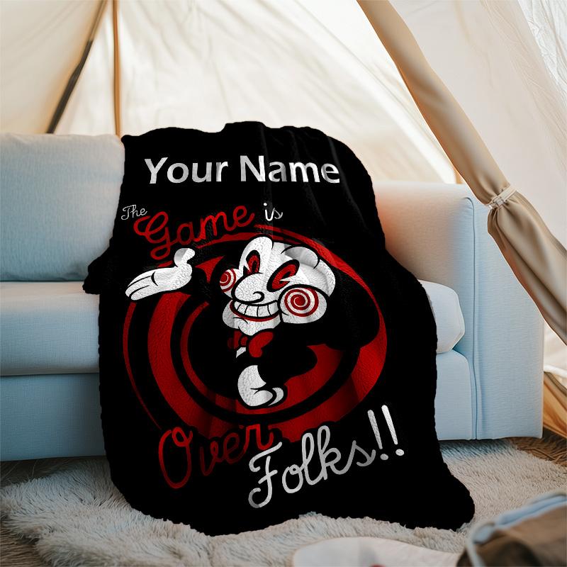 Customizable Pennywise Throw Blanket – Personalized Name, All-Season Cozy Snug Blanket, Machine Washable, Personalized Blanket