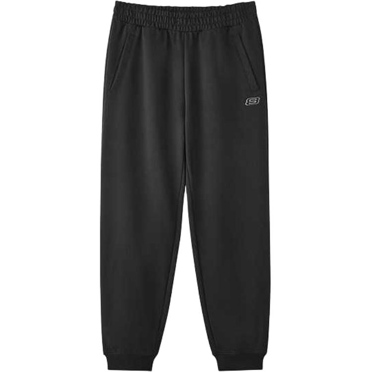 Skechers Warm Cuffed Versatile Loose Comfortable Knitted Sports Pants Men bottoms Carbon-Black L125M006-0018 S