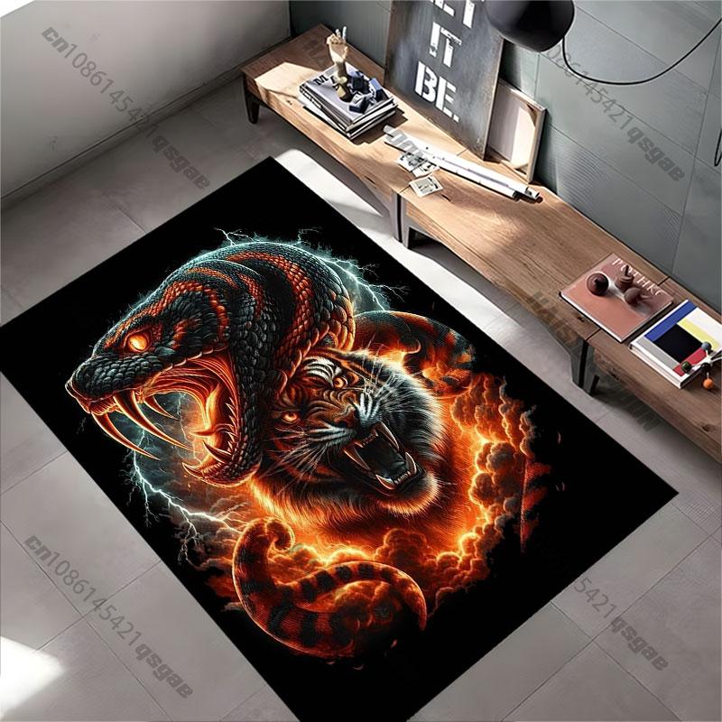 Powerful Fusion of Fierce Predators Carpet Yoga Living Room Room Decor Children's Crawling Mat Doormat Area Rug Games Mat