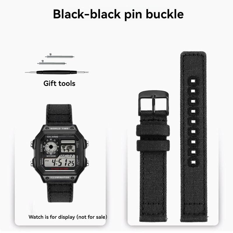 Canvas quick release strap  For Casio G-Shock AE-1200WH/1300/1000/A159 A158W A168 / F91w AE1200 nylon Bracelet Watch Band 18mm