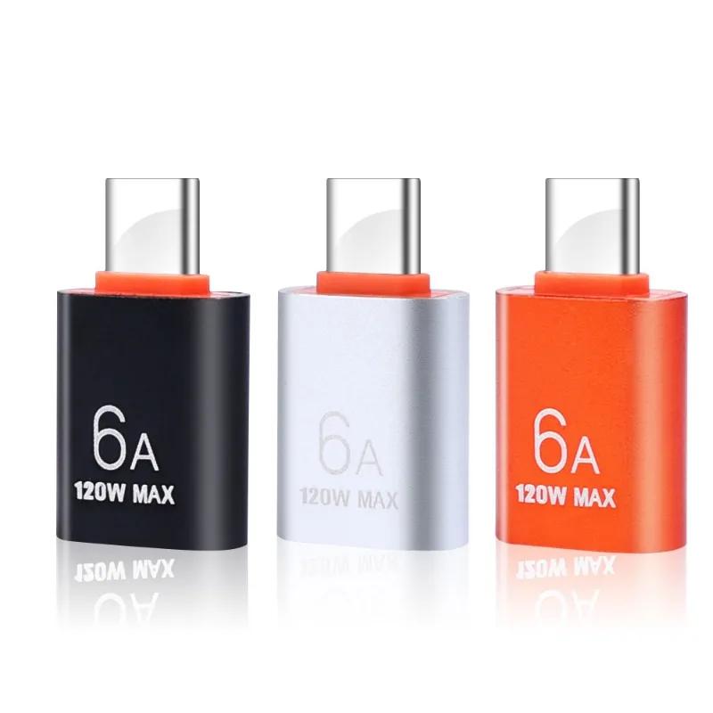 6A USB To Type C OTG Adapter USB-C Male To Type-c Female Charger Converter For Samsung S24 Xiaomi MacBook Data Transfer Adapter