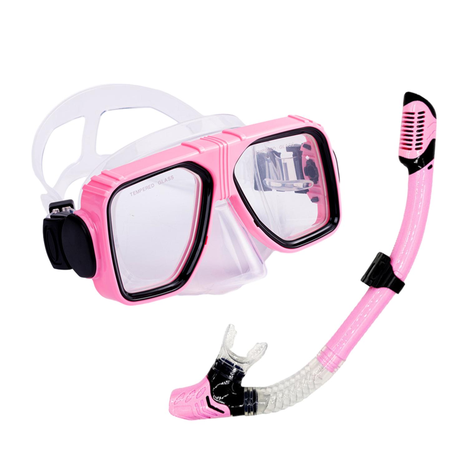 

Взрослые очки для дайвинга с большими линзами, защитой от УФ-лучей и запотевания, с инновационным клапаном для сушки и дыхательной трубкой для комфортного подводного опыта розовый