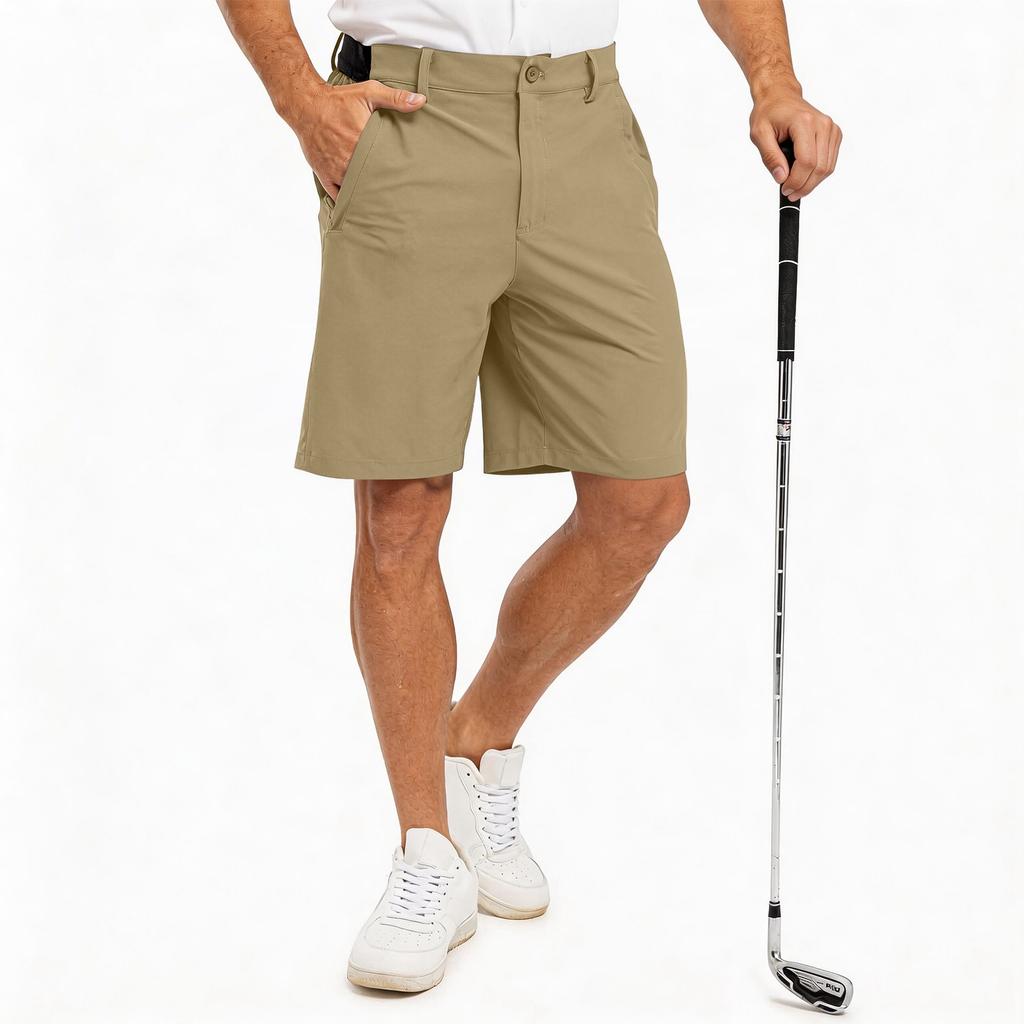 Shorts de Golf pour Homme, Pantalon Cinq Poches, Pantalon Droit pour le Travail et le Loisir, Pantalon de Sport d'Extérieur Léger et à Séchage Rapide