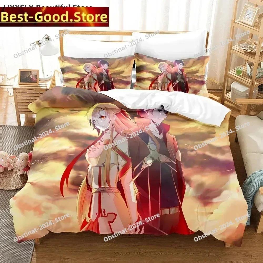 Sword Art Online Bedding Set Printed single Comforter Quilt Bed Cover Duvet Cover Pillow Case 3 Pieces Sets Kids Adult Size
