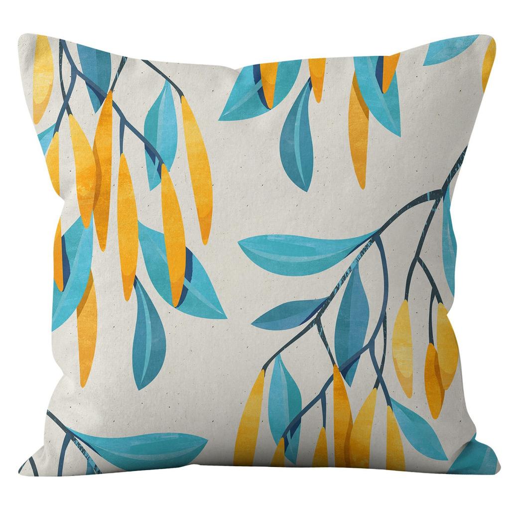 New Modern Simple Flower Leaf Print Pillowcase Home Sofa Cushion Cushion Cover